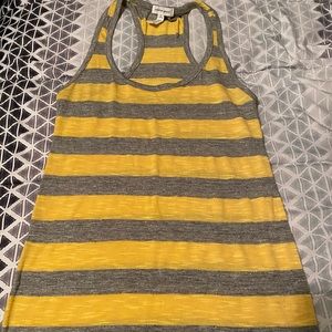 Yellow and grey striped tank